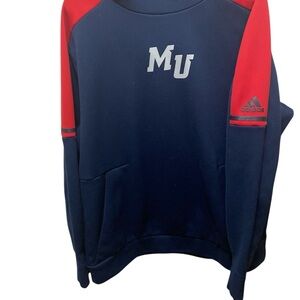 Adidas XL Blue and Red Hoodie with Sporty Accents